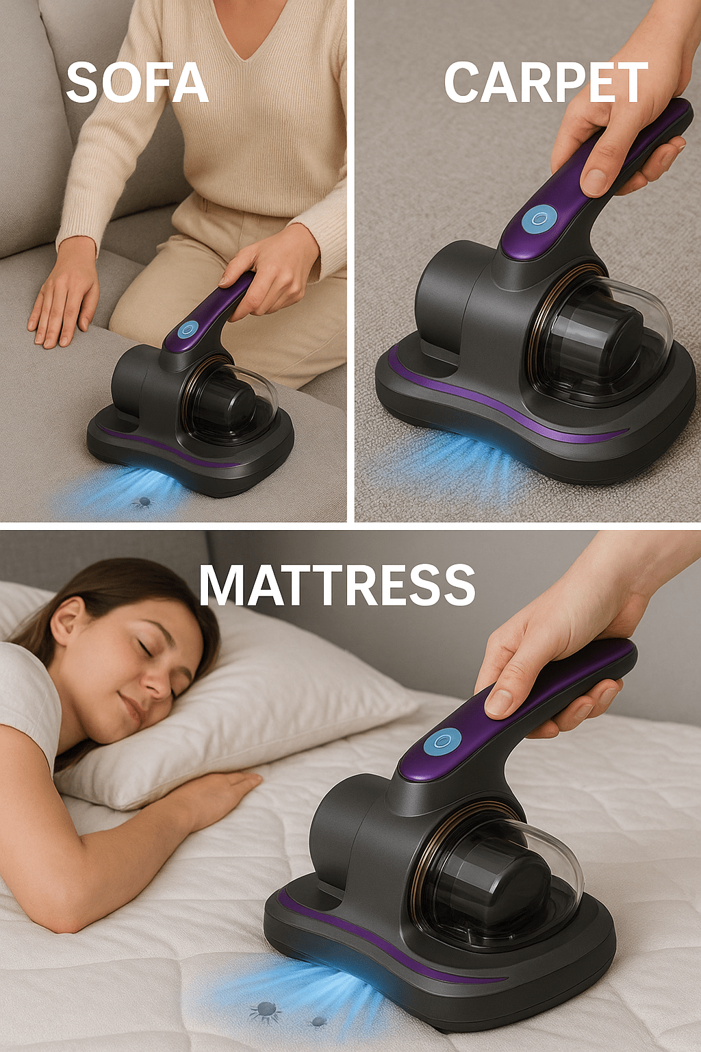 Inno Prods Home Improvement Rechargeable Cordless Powerful Vacuum Cleaner – HEPA Suction with UV Sterilization | Sofa , Matress, Carpet Vaccum Cleaner