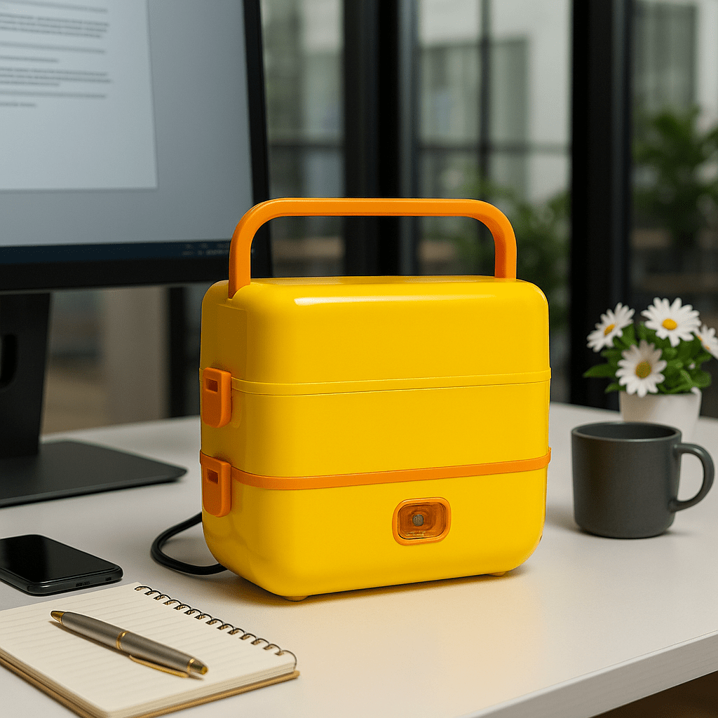 Wukusy Home & Kitchen 2-Layer Electric Lunch Box – 4 Stainless Steel Containers | Food Warmer