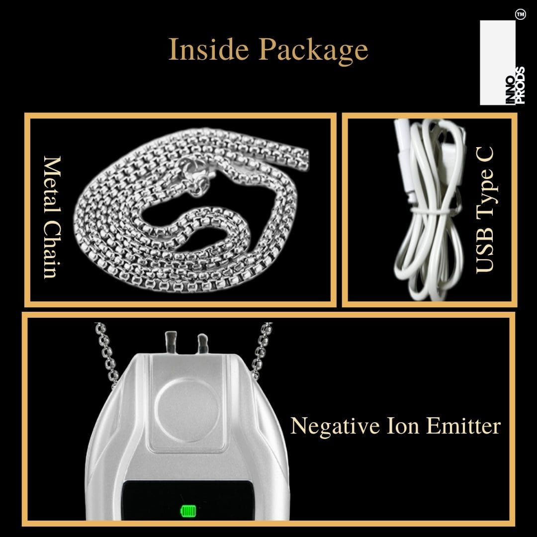 4S Enterprises Air Cleaners Inno Prods Filter Free Portable Air Purifier, Mini Wearable Air Purifier for Neck, Electric Air Freshner, Personal Portable Negative Ionizer for Dust, Smoke, Odor, Pollen for Home, Bedroom, Car