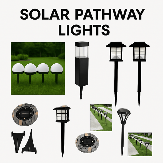 4S Enterprises Green Energy Solar Pathway Lights (Set of 2 / 4 Pcs – Assorted Styles)