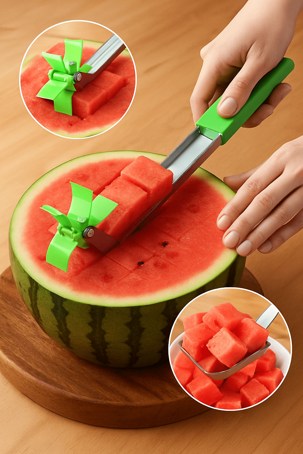 c0gthh-se Home Improvement Stainless Steel Fruit Slicer – 1 Push Cube Cutter