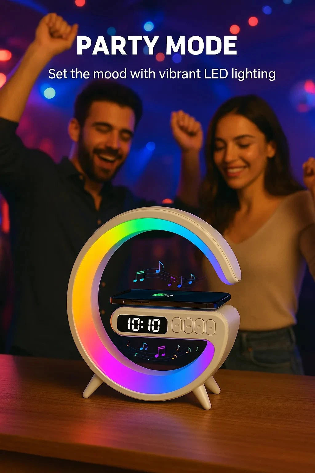 Inno Prods Gifting Ideas Wireless Charging & Bluetooth Speaker Multicolor LED Lamp