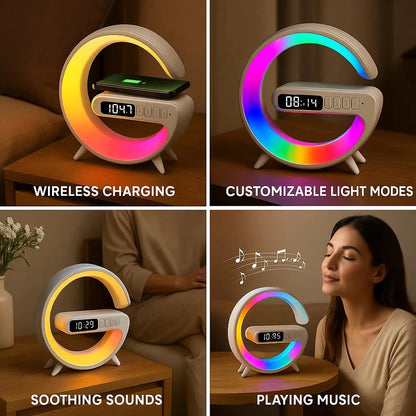 Inno Prods Gifting Ideas Wireless Charging & Bluetooth Speaker Multicolor LED Lamp