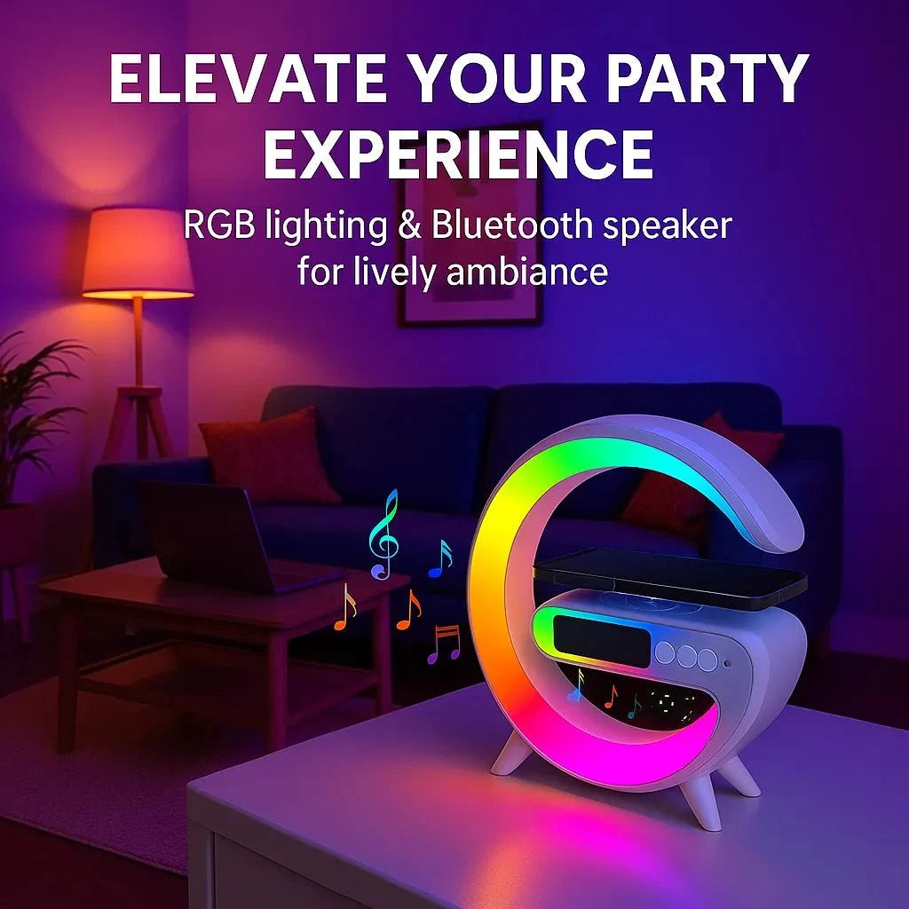 Inno Prods Gifting Ideas Wireless Charging & Bluetooth Speaker Multicolor LED Lamp