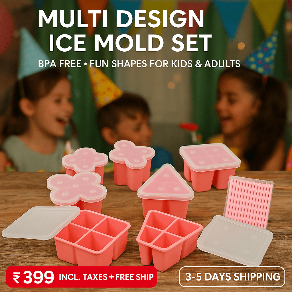 Inno Prods Home Improvement Multi Design Ice Mold Set Multi Shaped BPA Free Ice Maker For Kids And Adults Set of 8