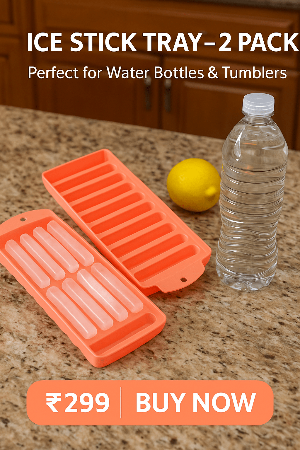 Inno Prods Home & Kitchen Compact Plastic Ice Stick Tray ( Pack of 2)