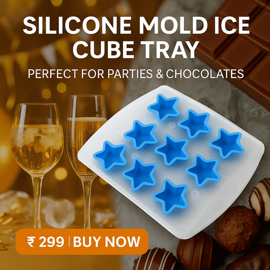 Inno Prods Home & Kitchen Silicone Mold Ice Cube Tray Creative Star Multi Type Ice Mold (Pack of 3)