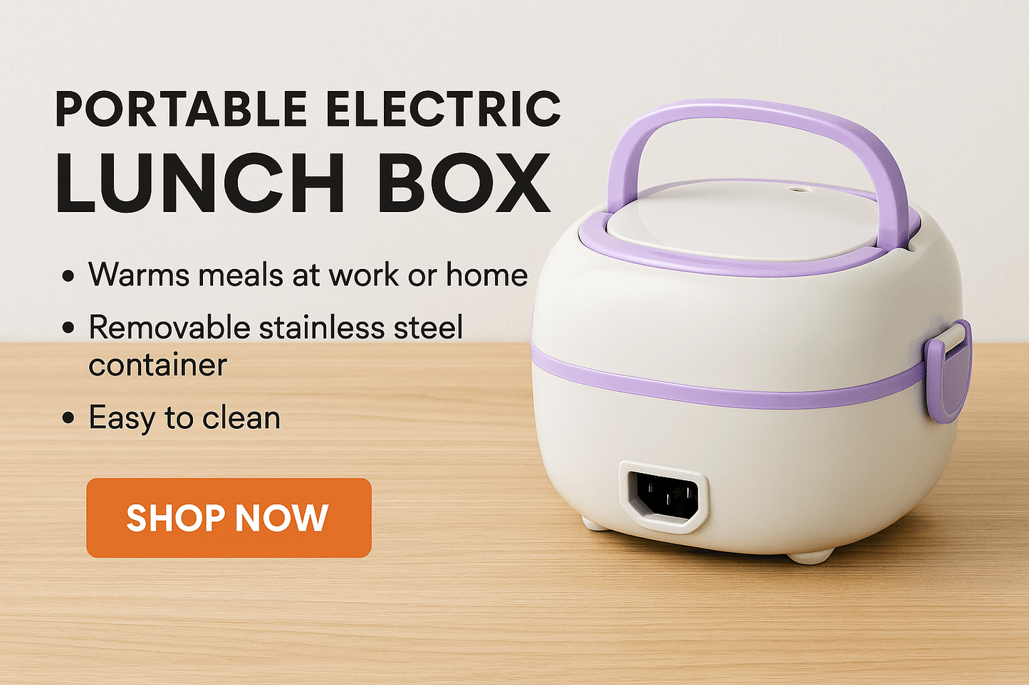 Inno Prods Kitchen Essentials Portable Electric Lunch Box – 2 Steel Container | Portable Food Warmer with Stainless Steel Container
