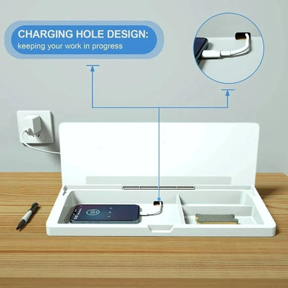 Inno Prods Office Supplies Storage Desk Board – Ergonomic Glass Whiteboard with Storage