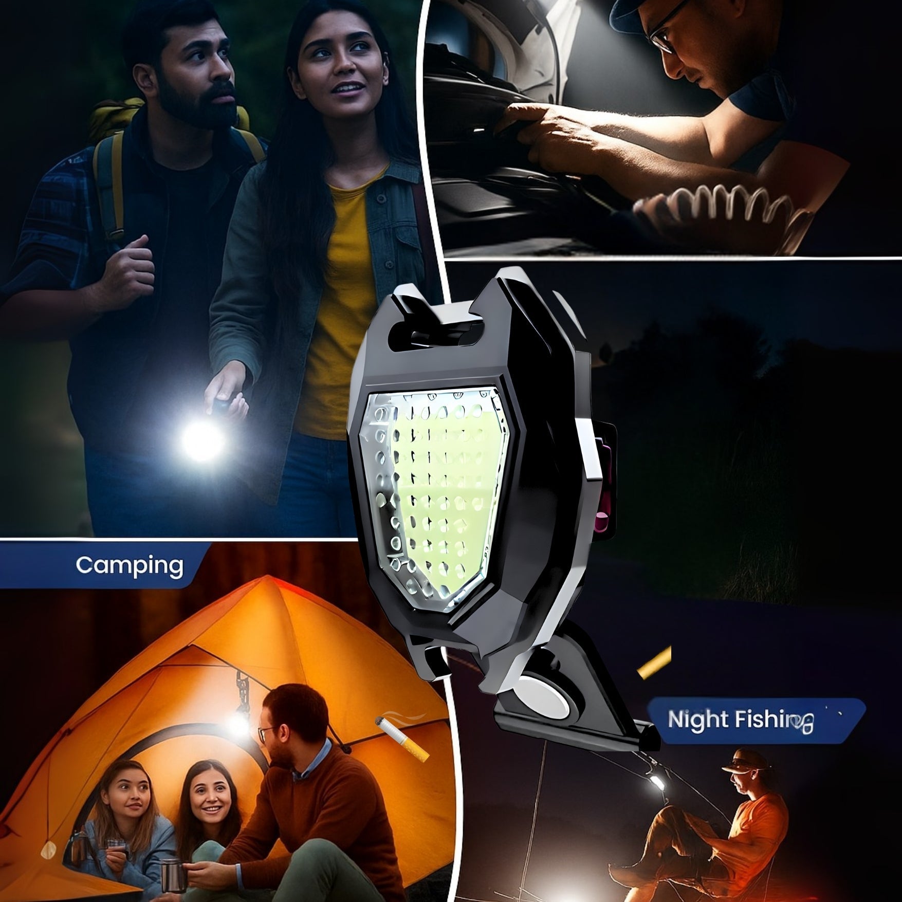 6‑Mode Rechargeable Flashlight with Lighter – Keychain, IPX6 