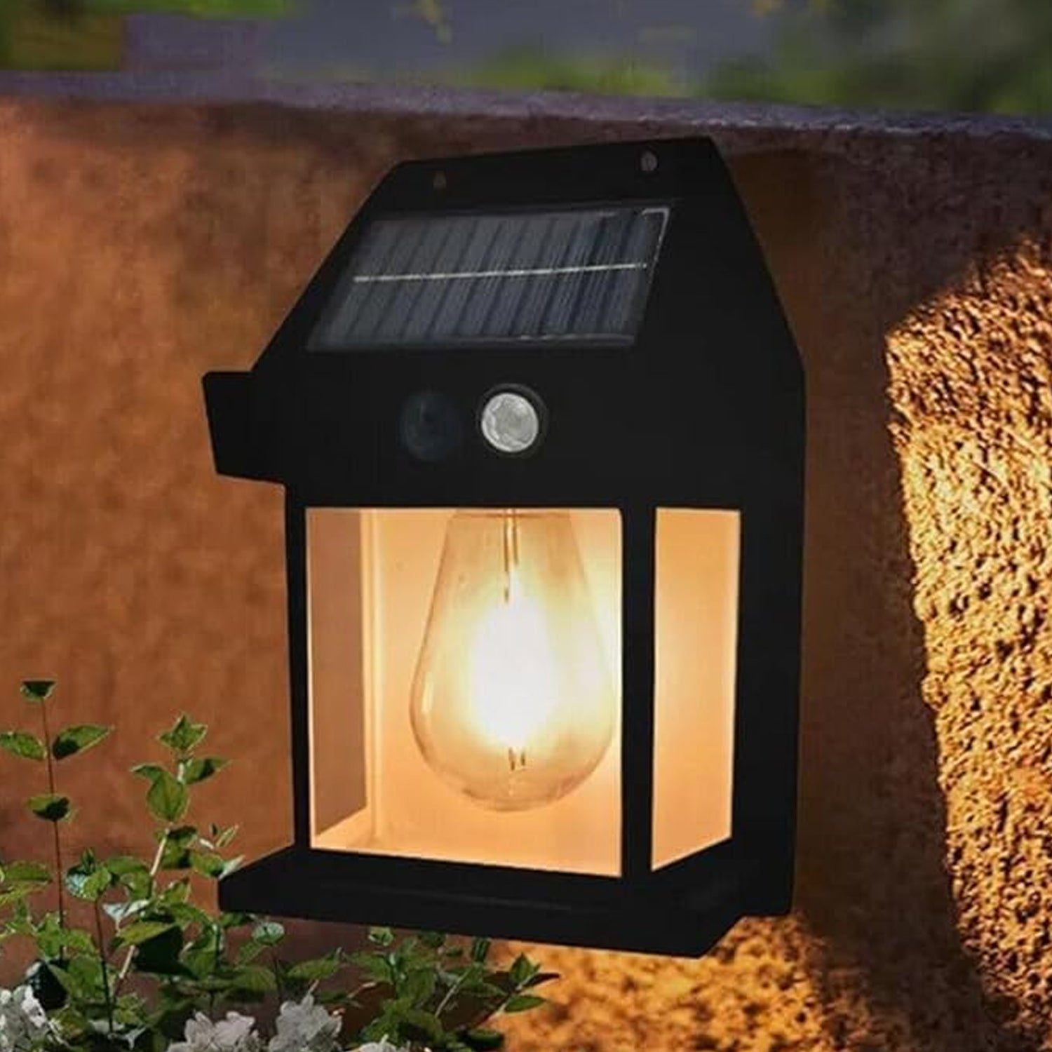 Wukusy Home Improvement 9428 Solar Wall Lights  Lamp Outdoor Wireless Dusk To Dawn Porch Lights Fixture Solar Wall Lantern With 3 Modes  Motion Sensor Waterproof Exterior Lighting With Clear Panel (1 Pc )