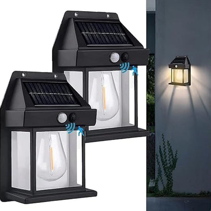 Wukusy Home Improvement 9428 Solar Wall Lights  Lamp Outdoor Wireless Dusk To Dawn Porch Lights Fixture Solar Wall Lantern With 3 Modes  Motion Sensor Waterproof Exterior Lighting With Clear Panel (1 Pc )